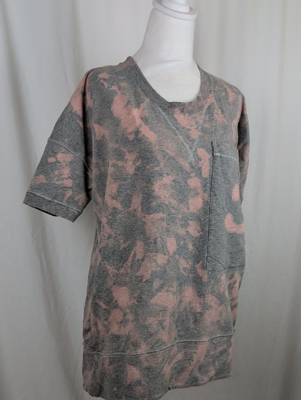 Lululemon LA All Yours Pocket Tee Dress Pink Grey Cloud Tie Dye Smiley